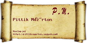 Pittik Márton névjegykártya